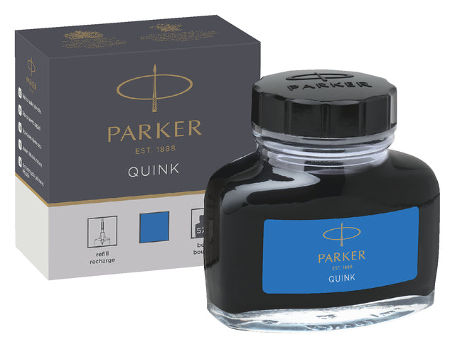 Parker - Fountain Pen Ink Quink Washable 57ml King's Blue | 48 pièces