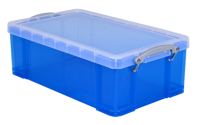 Reaxly Nützlich - Speicherbox 12 Liter 465x270x150 mm transparent Blau