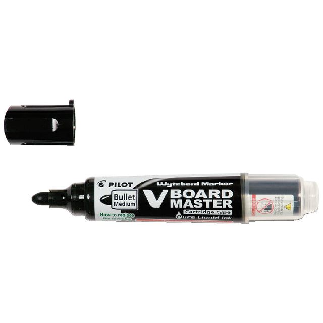 Pilot - V-Board Master whiteboardmarker, ronde punt, 2,3 mm, zwart