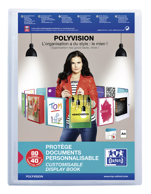 Oxford - LBUM Polyvision A4 40 -bags pp transparent | 12 pièces