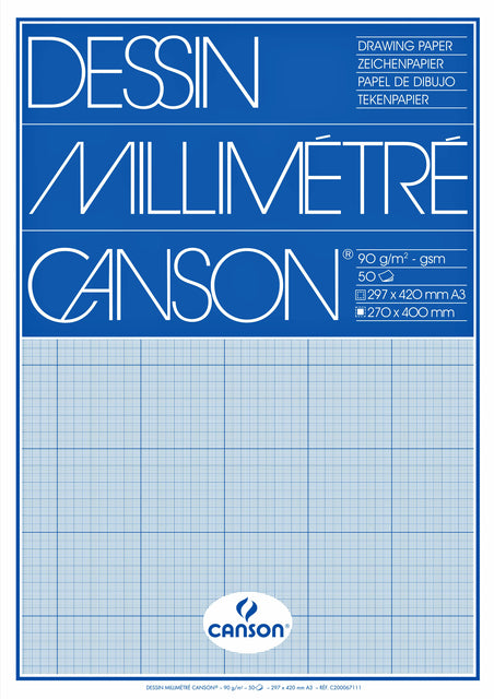 CANSON - Millimètre Block A3 Bleu