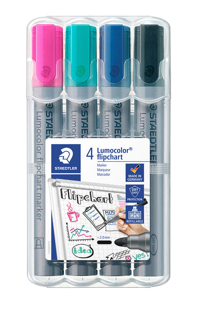 Staedtler - Felt -Tip Pen 356 pour une randonnée autour de 2 mm set sur 4 pièces Assorti