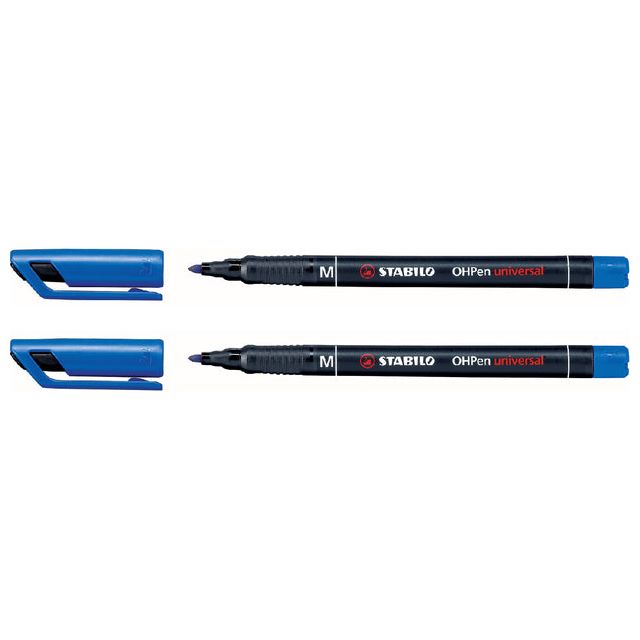 Stabilo - Filz -Tip Pen Ohpen Permanent 843/41 um 1 mm blau | 10 Stücke