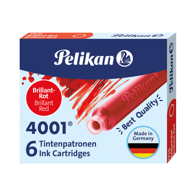 Pelikan - Modèle d'encre 4001 rouge | 10 pièces