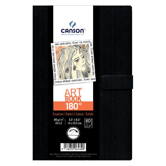 Canson - Drawbook Canson Art 140x216mm 180 Grad 96gr 80V | Stück ein 80 Blatt | 3 Stück