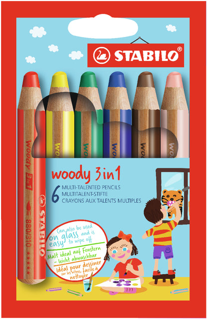 Stabilo - farbige Stifte Woody 8806 Penny bei 6 Farben | 5 Stücke