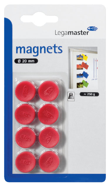 Legamaster - Magneet legamaster 20mm 250gr rood | 10 stuks