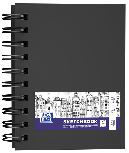 Oxford - Sketchbook, 80 Blätter, 100 g/m², ft a6, schwarz