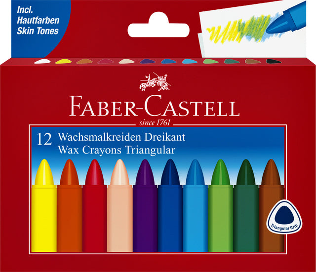 Faber Castell - Waskrijt Faber -Castrell TRSA triangulaire | 10 pièces