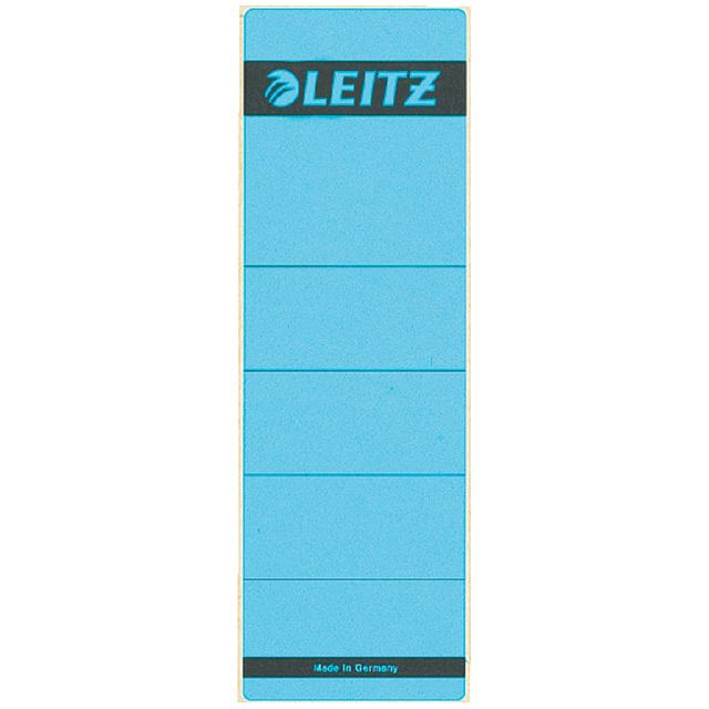 Leitz - Rugetiketten, zelfklevend, ft 6,1 x 19,1 cm, pak van 10 stuks, blauw