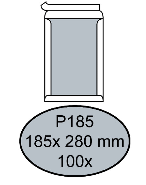 Quantor - umhüllt Bordrug P185 185x280mm selbstadhäsive weiße 100 Stücke