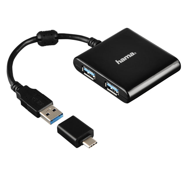 Hama-Hub Hama USB-C 3.1 4 Port USB-A Black | 1 Stück | 6 Stück