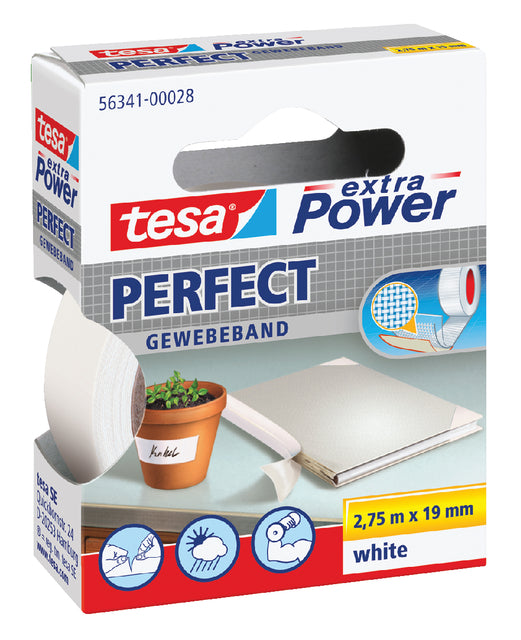 TESA - Textile de bande d'emballage 19 mmx2,75 m blanc | 10 pièces