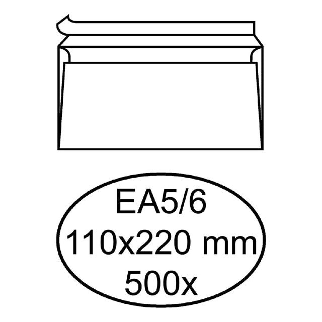 Klika - Envelop hermes bank ea5/6 110x220 zk 500st wit