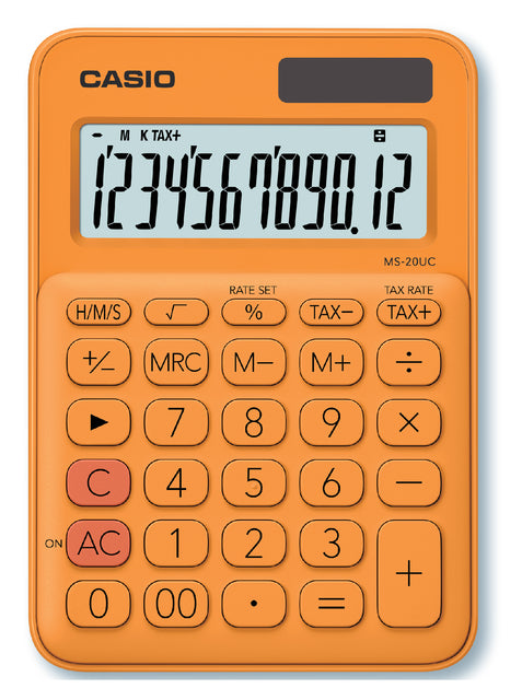 Casio - Rekenmachine casio ms-20uc oranje