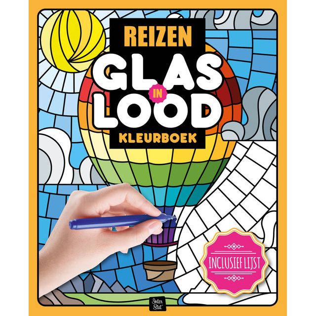 Interstat - Kleurboek  glas in lood thema reizen