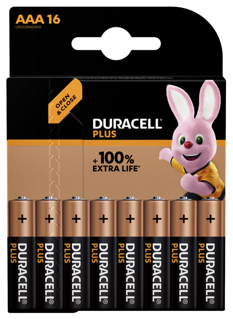 Duracell - Batterij duracell plus aaa 16st