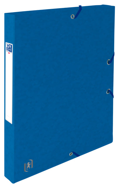 Oxford - elastobox Top File+ rug van 2,5 cm, blauw