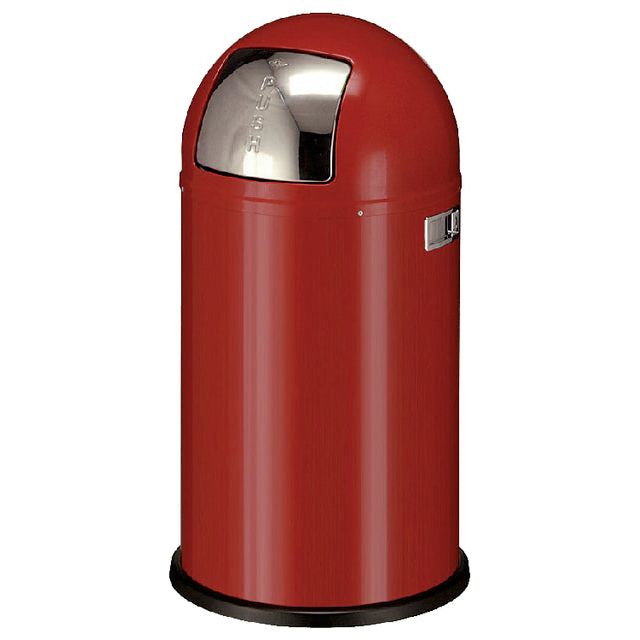 Wesco Pushboy Waste Bin Red 50 Liter