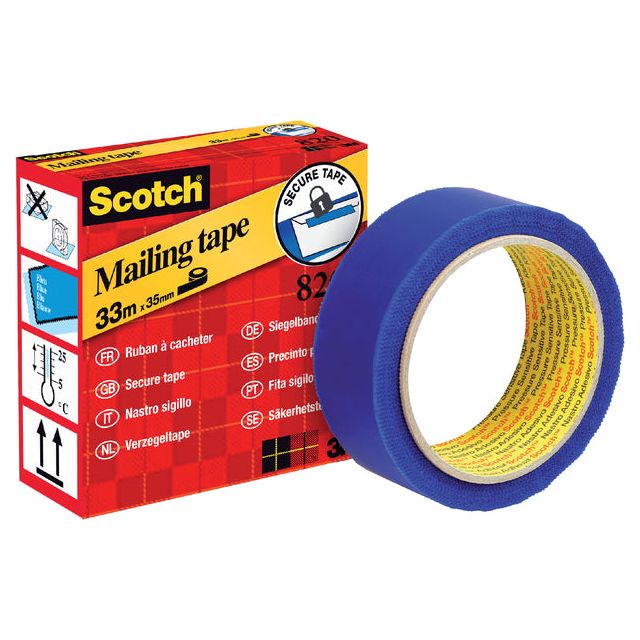 Scotch - Plakband 3m 820 35mmx33m verzegel blauw