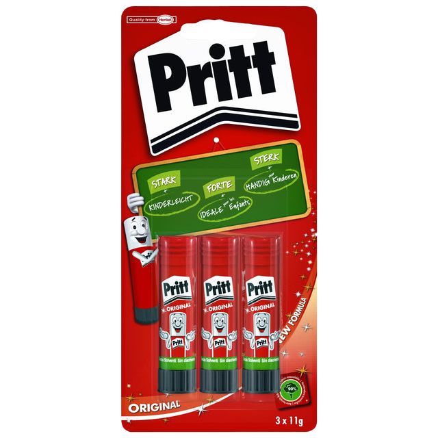 Pritt - plakstift 3 x 11 g, op blister