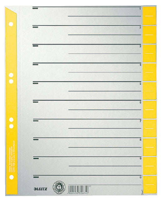 Leitz - Magazines de séparation A4 Cardboard 230gr 6-Hole Yellow