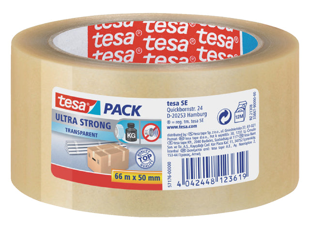 Tesa - Pack Ultra stark, ft 50 mm x 66 m, PVC, transparent