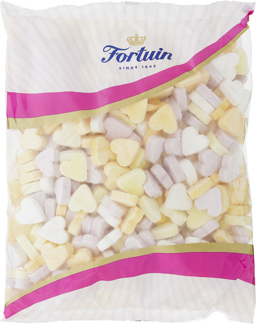 Fortuin - Snoep fortuin vruchtenhartjes 1kg | 12 stuks