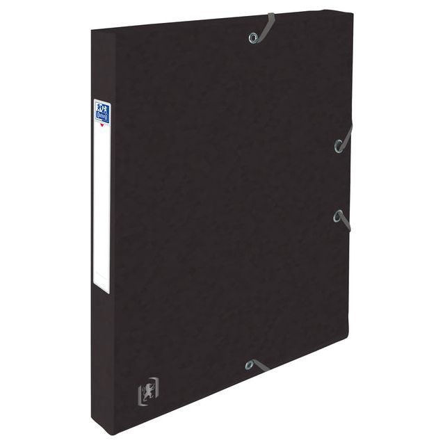 Oxford - Elastobox Top File+ rug van 2,5 cm, zwart