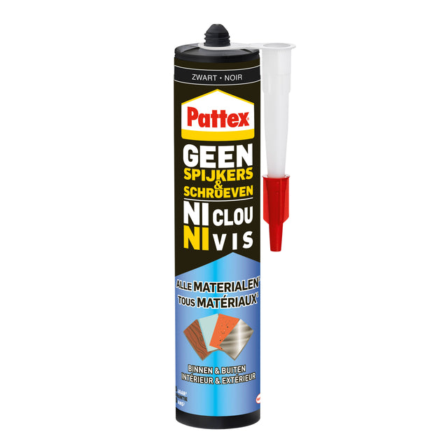 Pattex - Kit Pattex Pas de vis à ongles noirs | Pièce A 1 Can | 12 pièces