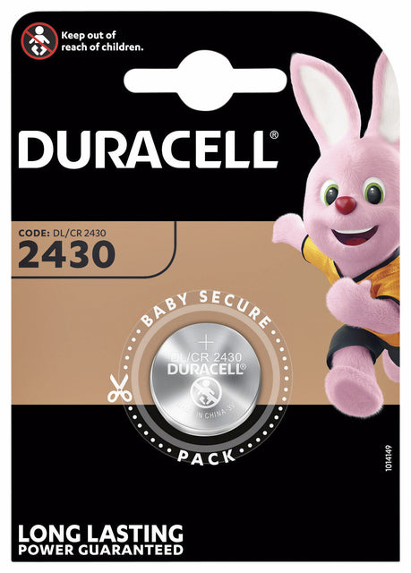 DURACELL - BATTERIE BOUTON CELLE 1XCR2430 Lithium Ø24mm 3V -290MAH