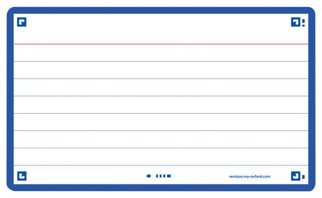 Oxford - Flashcard oxf 2.0 75x125mm 80vel 250gr lijn blauw