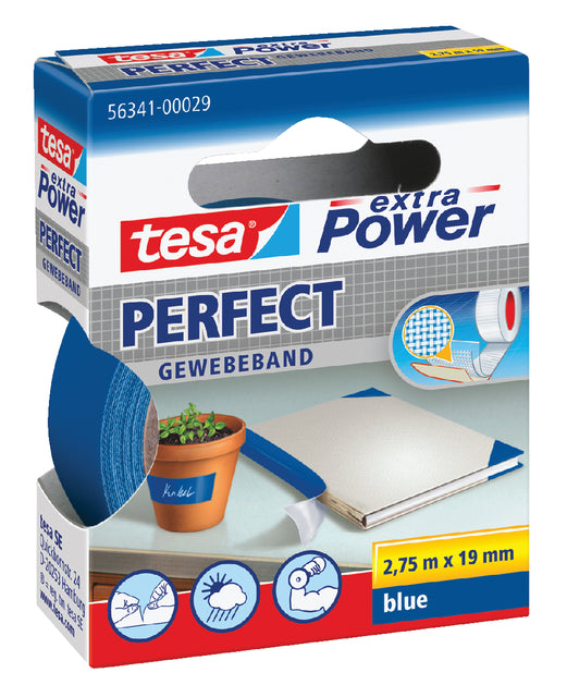 TESA - Textile de bande d'emballage 19 mmx2,75m bleu | 10 pièces