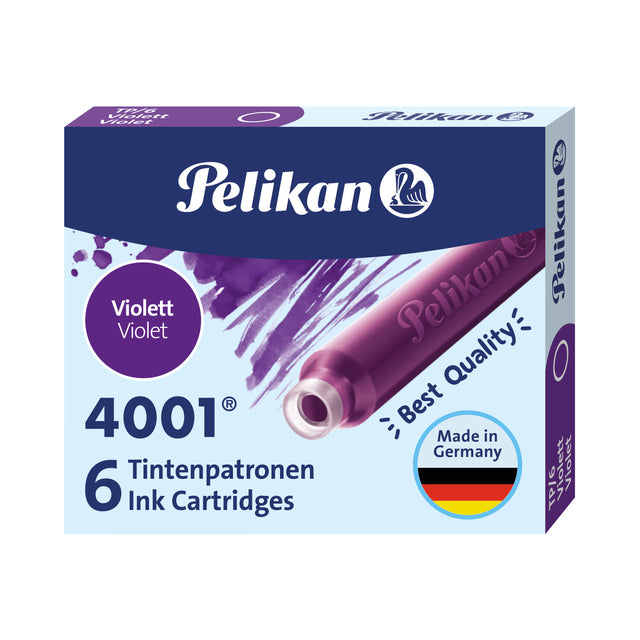 PELIKAN - Modèle d'encre 4001 Violet | 10 pièces