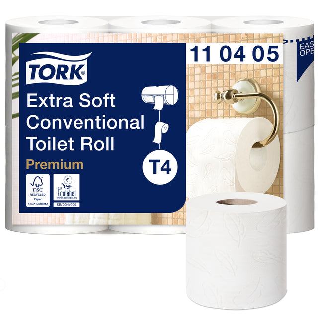 Toilettenpapier Tork T4 Premium extra weicher 4-Schicht 153 Blatt Weiß 110405