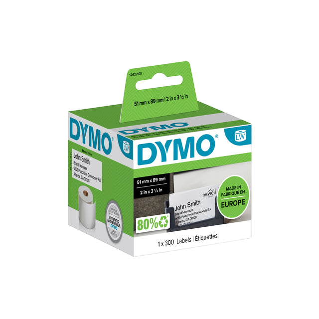 Dymo - Labels Labelwriter FT 51 x 89 mm, blanc, 300 étiquettes