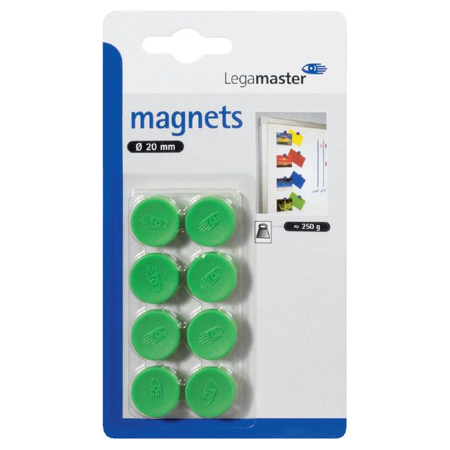 Legamaster - Magnet Legamaster 20mm 250gr Green | Blasen Sie ein 8 -Stück | 10 Stück