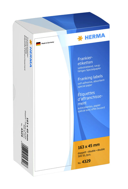 HERMA - Frankeeretiket herma 4322 enkel 163x44mm 500st