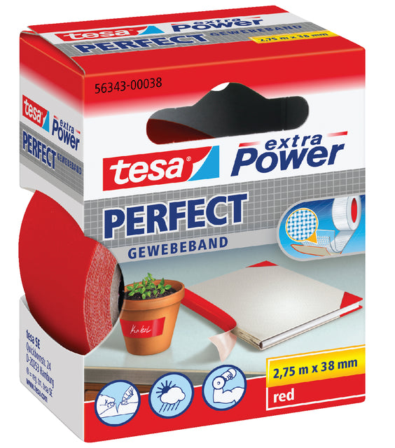 Tesa - Power supplémentaire parfait, ft 38 mm x 2,75 m, rouge