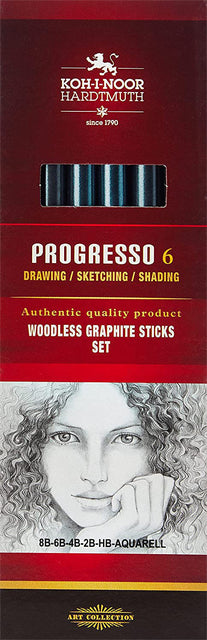 KOH-I-NOOR-GRAPHITE Pen Koh-i-Noor Progresso 8915 HB 8B + Aqua | 4 pièces