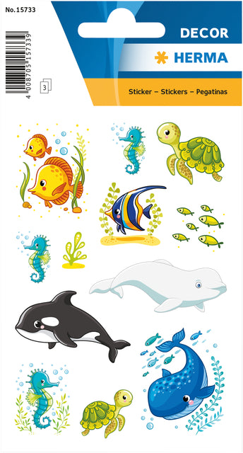 HERMA - Décor sticker walvissen en zeedieren | 10 stuks