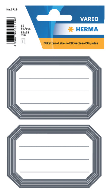 Herma - Label 5719 82x55mm Script Grey Edge 12 pièces