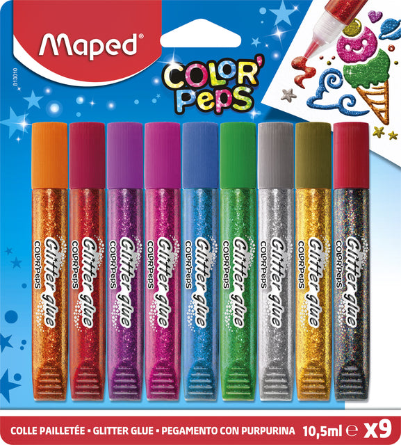 Maped - Glitterlijm maped color'peps set á 9 kleuren