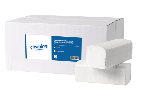 Cleaninq - Handdoek cleaninq i-vouw 2laags 22x32cm 3200 stuks