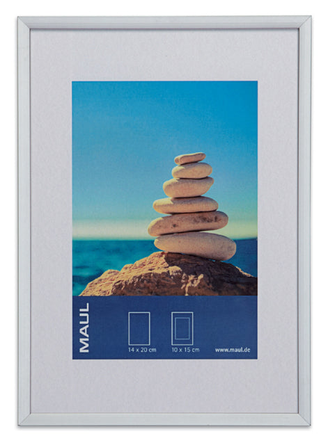 Maul - Fotolijst Design aluminium frame, om op te hangen en te staan 15x21cm, zilver