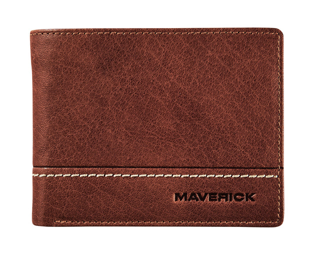 Maverick - Portemonee mav rough gear comp geldvk rfid bruin