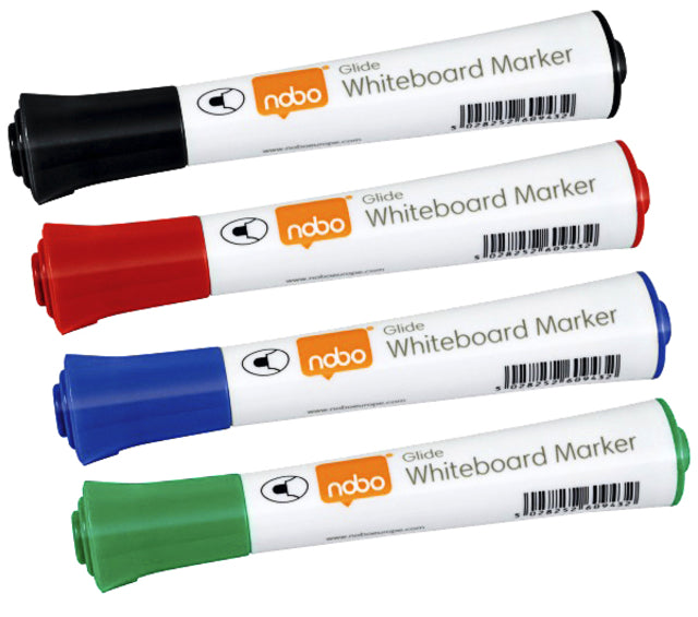 Nobo - Gleit -Whiteboard -Marker, Rundpunkt, Packung mit 10 Teilen, verschiedene Farben