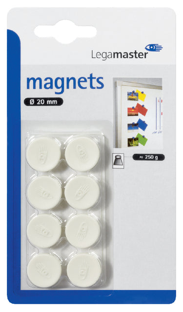 Legamaster - Magneet legamaster 20mm 250gr wit | 10 stuks