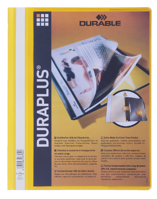 Durable - Folder Fastring Duraplus A4 Jaune | 25 pièces