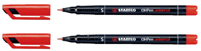 Stabilo - Ohpen Universal, OHP -marker, dauerhaft, super fein 0,4 mm, rot